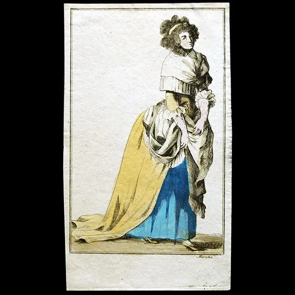 Copie D'époque Du Magasin Des Modes Nouvelles Françaises Et Anglaises, Planche 2, 20Ème Cahier - Dame Anglaise (30 Mai 1787) 1