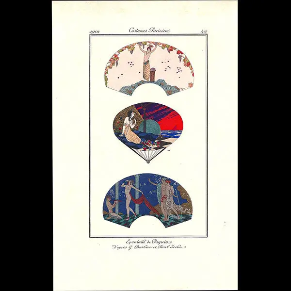 Le Journal Des Dames Et Des Modes, Costumes Parisiens - Eventails De Paquin D'après George Barbier Et Paul Iribe (1912) 1