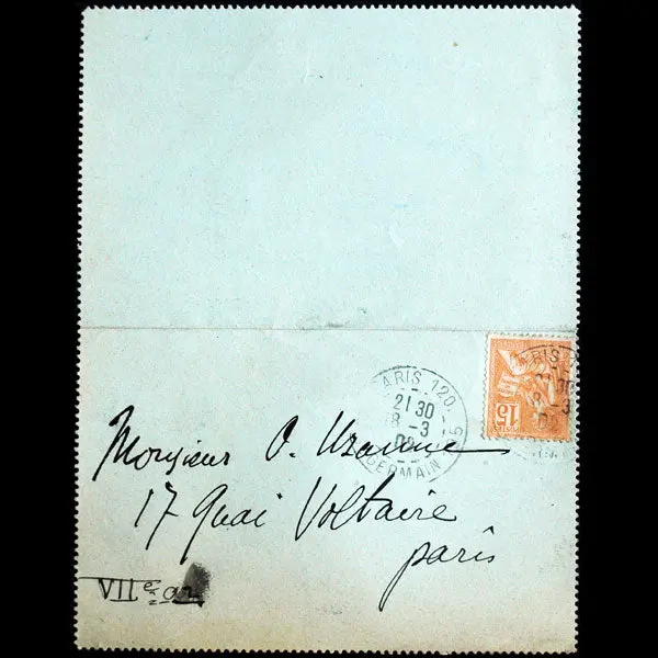 Lettre Autographe Signée Adressée À Octave Uzanne (Mars 1902) 1