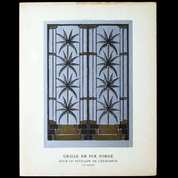 Gazette Du Bon Ton - Grille En Fer Forgé Pour Le Pavillon De L'élégance Par Baguès (1925) 1