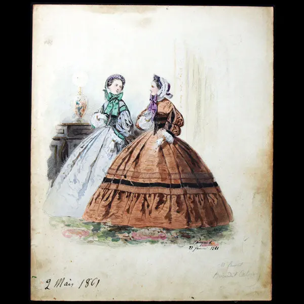 Dessin D'hippolyte Pauquet Pour Le Petit Courrier Des Dames (1861) 1