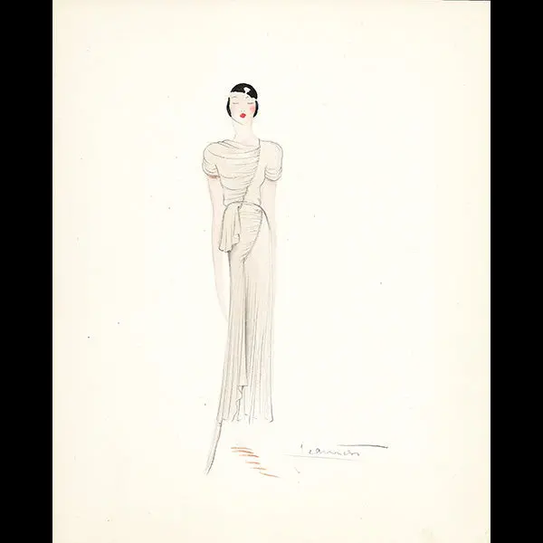 Premet - Dessin D'un Modèle De Madeleine Jeannest (Circa 1925) 1