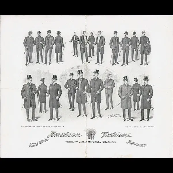 American Fashions, Fall & Winter, 2 Gravures De Mode Masculine Pour L'automne-Hiver 1901 1