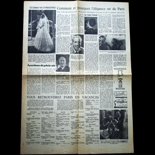 Comment Et Pourquoi L'élégance Est De Paris - Combat, 9 Juillet 1954 1