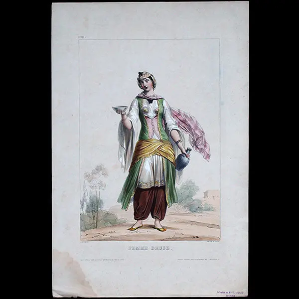 Achile Deveria - Costumes Historiques De Ville Ou De Théâtre, Planche N°121, Femme Druse (1831) 1