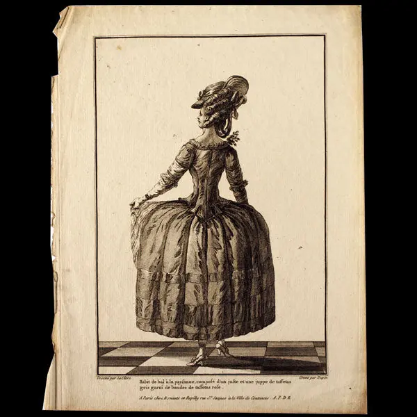 Gallerie Des Modes Et Costumes Français, 1778-1787, Gravure N° U 119, Habit De Bal À La Paysanne 1