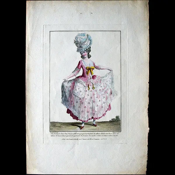 Gallerie Des Modes Et Costumes Français, 1778-1787, Gravure N° R 100, Jolie Danseuse En Caraco (1779) 1