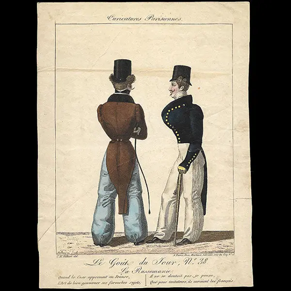Martinet - Caricatures Parisiennes, Le Goût Du Jour, Gravure N°38, La Russomanie (1817) 1