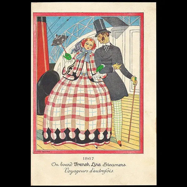 George Barbier - Voyageurs D'autrefois, Menu Illustré De George Barbier (1928) 1