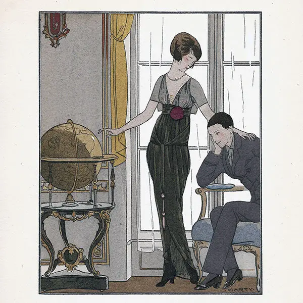 Gazette Du Bon Ton - L'invitation Au Voyage, Robe De Dîner De Doeuillet, Planche De Marty (N°3, 1914) 2