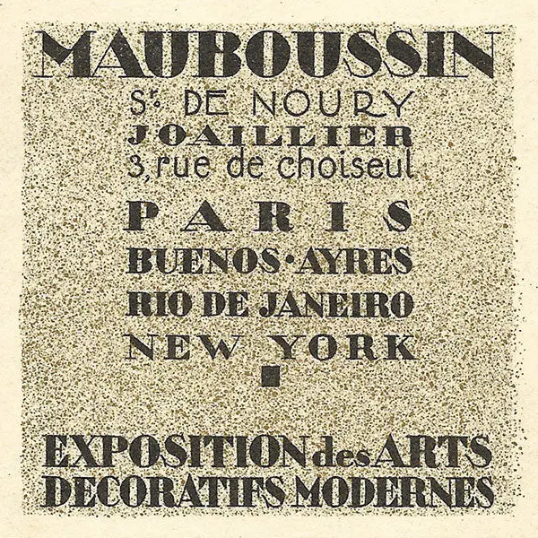 Mauboussin - Carte De La Maison De Joaillerie Pour L'exposition Des Arts Décoratifs (1925) 2