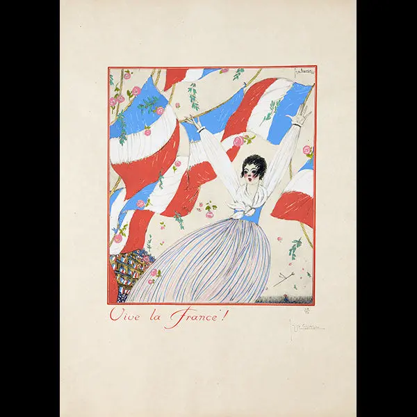 Georges Lepape - Vive La France ! Pochoir Sur Japon (1917) 1