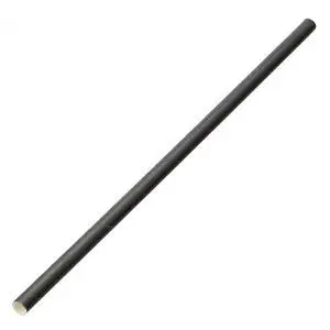 Pailles En Papier Noires 6 X 200 Mm - Boîte De 250 1
