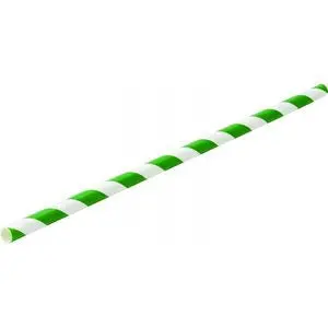 Pailles En Papier Vertes Et Blanches 6X200mm - Boîte De 250 1