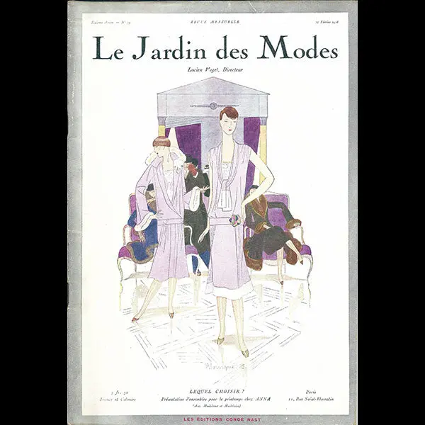 Le Jardin Des Modes, N°79, 15 Février 1926, Couverture De Pierre Mourgue 1