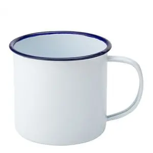 Mug Émaillé Blanc, Bordure Bleue 54 Cl - Eagle 1