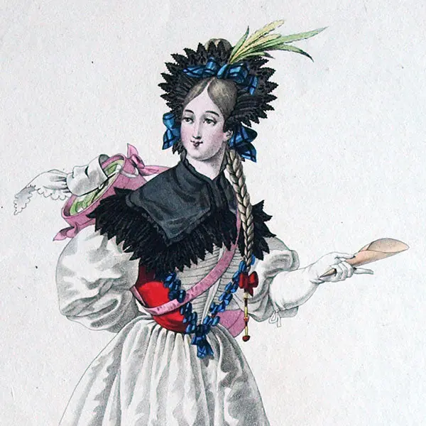 Gavarni - Travestissemens, Planche N°20 Marchande D'oublies Par Paul Gavarni (1827-1830) 2
