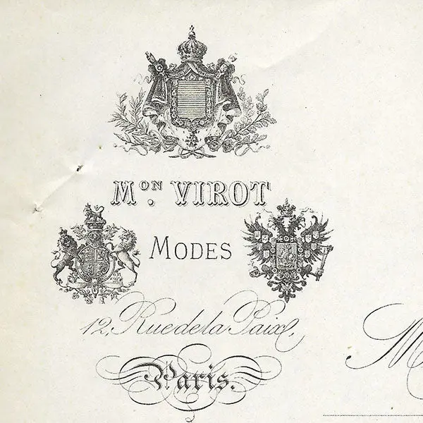 Facture De La Maison De Modes Virot, 12 Rue De La Paix À Paris (1901) 2