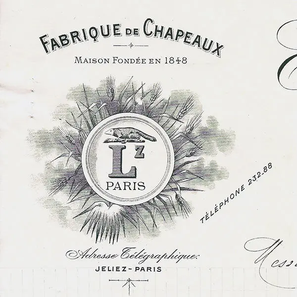 Facture De La Fabrique De Chapeaux Emile Liez, 83 Rue Des Petits-Champs À Paris (1907) 2