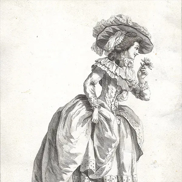 Gallerie Des Modes Et Costumes Français, 1778-1787, Gravure N° Zz 271, L'innocente Curieuse Par Watteau (1784) 2