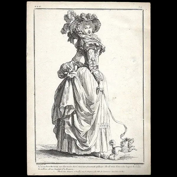 Gallerie Des Modes Et Costumes Français, 1778-1787, Gravure N° Eee 312, La Minaudière Marinette Par Watteau (1785) 1