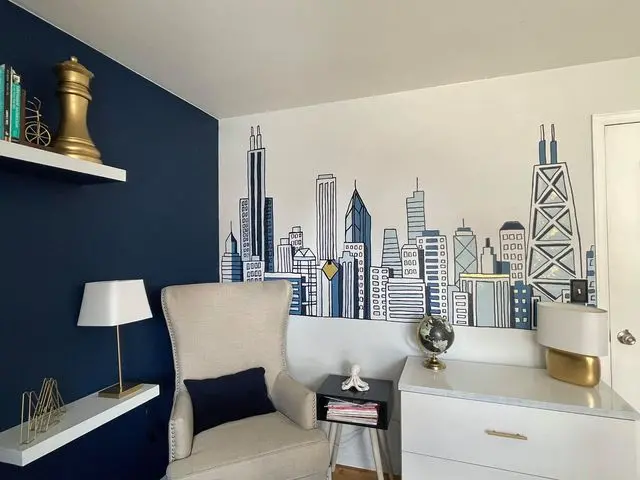 Chicago Skyline Paint-By-Number Mural 2