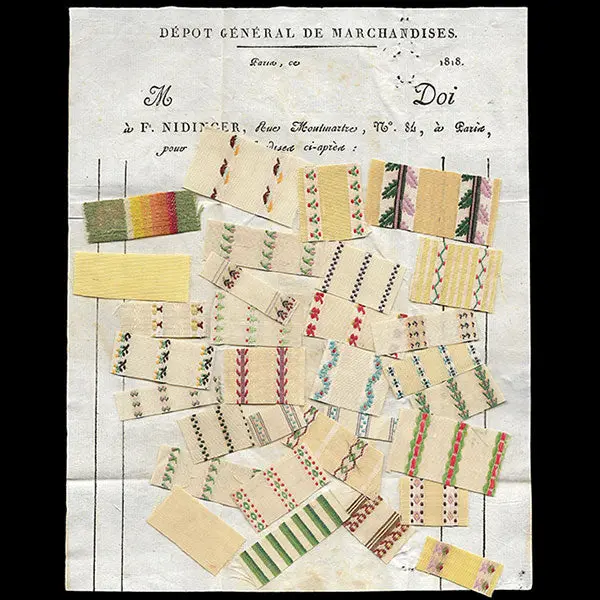 Serre Et Cie - Correspondance Avec Échantillons Adressée Au Négociant En Tissus Par Nidinger (1818) 1
