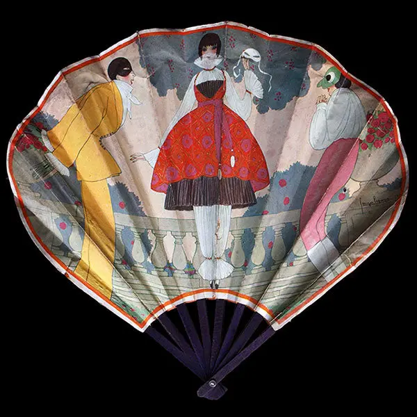 Georges Lepape - Les Soupirants, Éventail Illustré Pour Les Galeries Lafayette (Circa 1913) 1