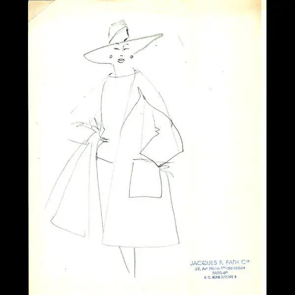 Fath - Dessin De La Maison Jacques Fath (Circa 1950) 1