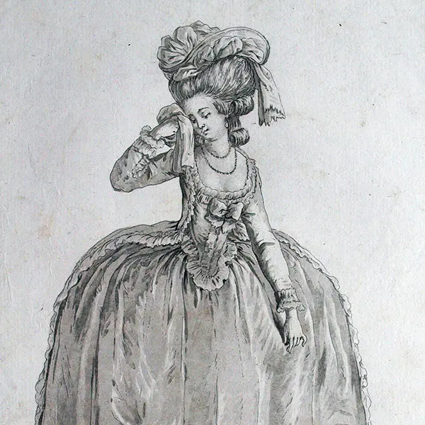 Gallerie Des Modes Et Costumes Français, 1778-1787, Gravure N°Rr 240, Robe À La Sultane, Chapeau Inventé Par Mlle Bertin (1782) 2