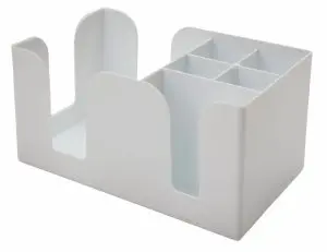 Bar Caddy En Plastique Blanc - 6 Compartiments 1