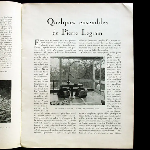 L'amour De L'art, Quelques Ensembles De Pierre Legrain (Décembre 1924) 2