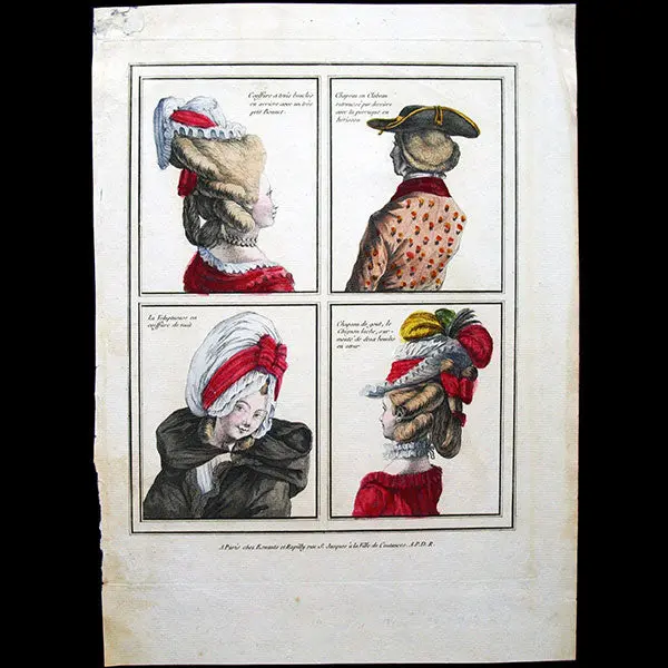 Gallerie Des Modes Et Costumes Français, 1778-1787, Gravure N° D 21, Coeffure A Trois Boucles En Arriere (1778) 1