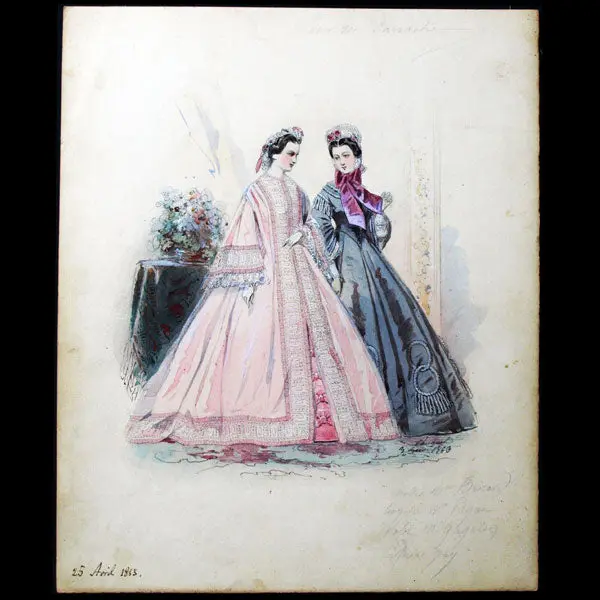 Dessin D'hippolyte Pauquet Pour Le Petit Courrier Des Dames (1863) 1