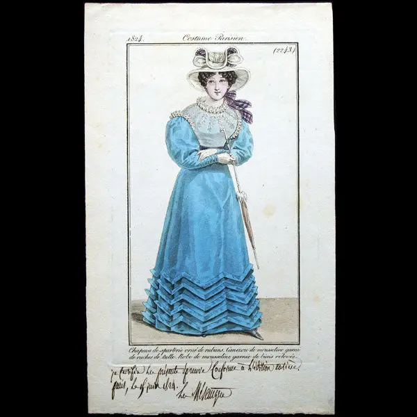Costume Parisien, Journal Des Dames Et Des Modes, Planche 2243 Annotée Par La Mésangère (15 Juin 1824) 1