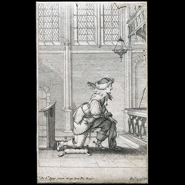 Abraham Bosse - La Noblesse Française À L'eglise - Figure Masculine (Circa 1629) 1