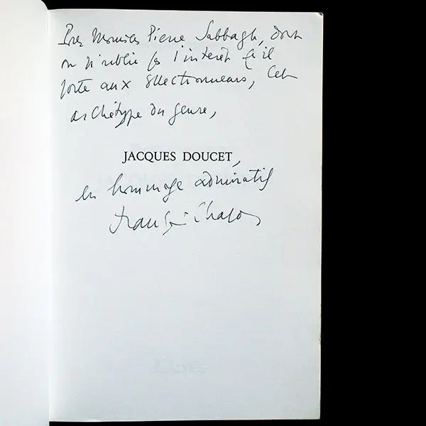 Mystère Et Splendeurs De Jacques Doucet 1853-1929, Avec Envoi De François Chapon (1984) 2