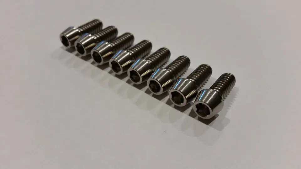 Bk Ti Components Titanium Ram Tube Pinch Bolt Set 8 Off 1/4 Unc X 5/8In Allen Drive 1