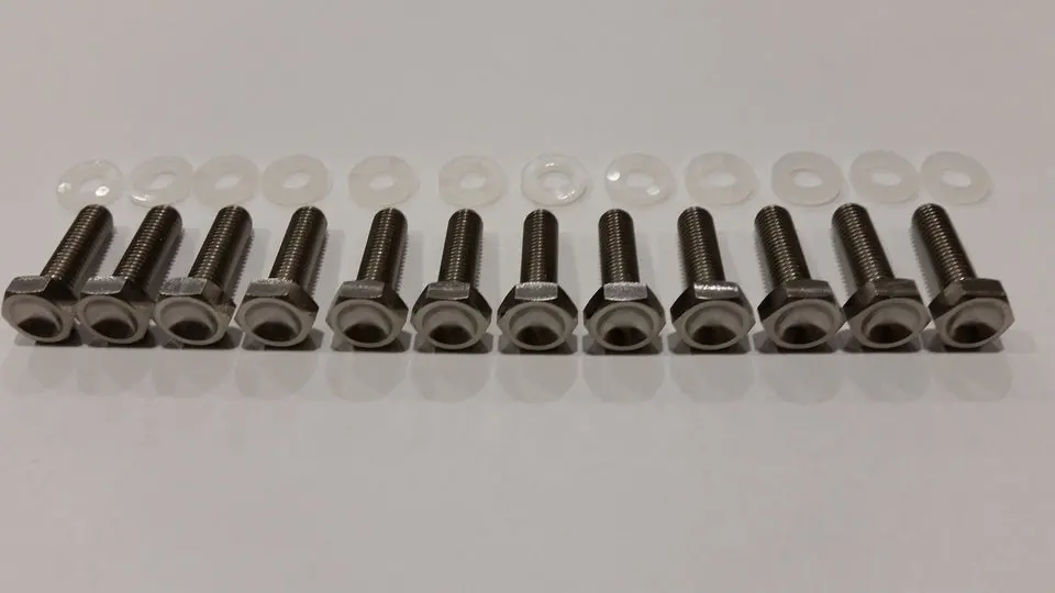 Bk Ti Components Titanium Tail Tank Top Fuel Plate Bolt Kit 12 Off 1/4 Unf X 7/8In 12 Off Nylon Washers 1