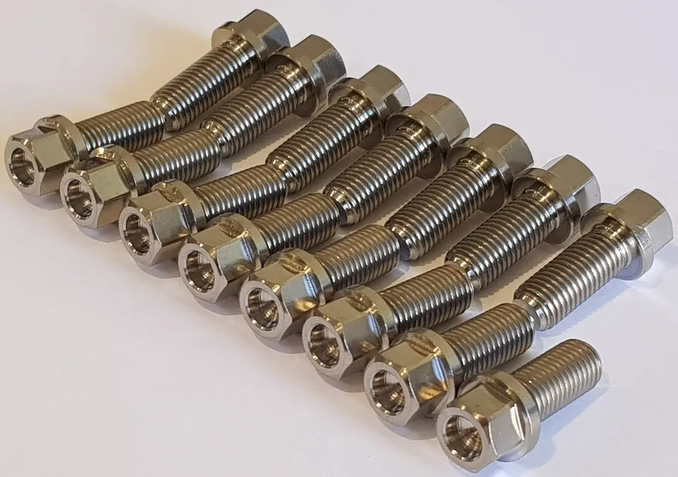 Bk Ti Components Titanium Reduced Hex Wheel Centre Bolts 15 Off 5/16 Unf X 3/4In Hex 3/8In 1
