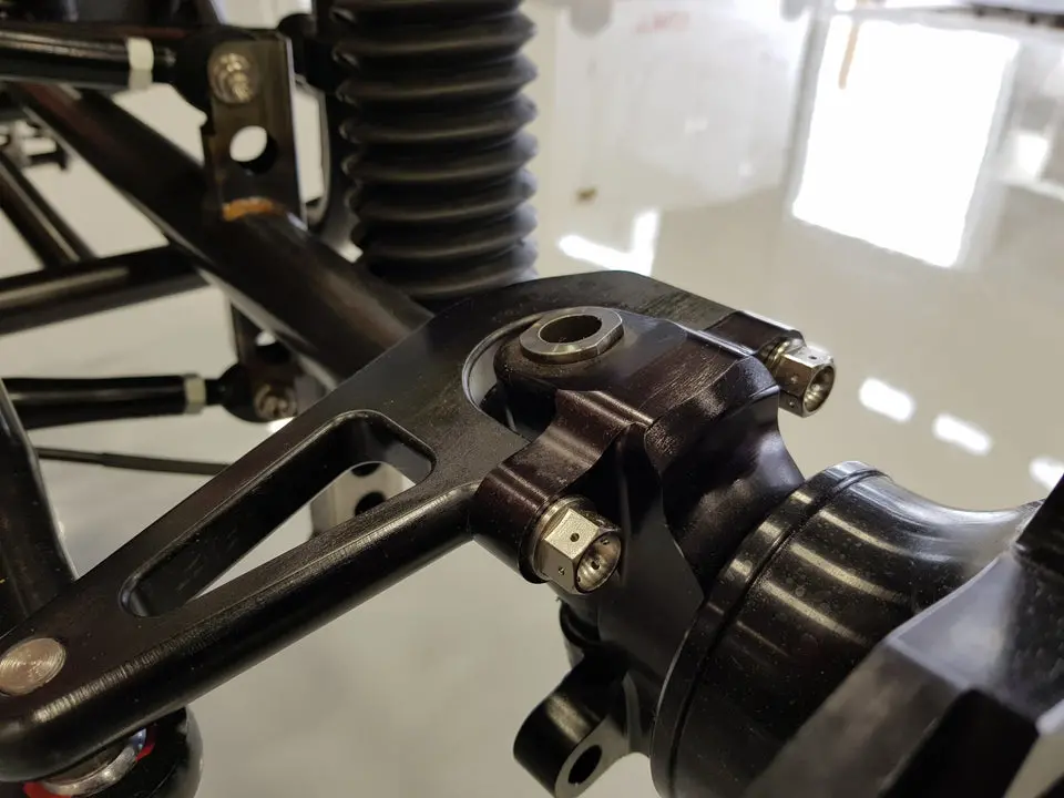 Bk Ti Components Titanium Midget R/F Steering Arm Bolts 2 Off 7/16 Unf X 1 1/2In Black Drilled For Lockwire Hex 9/16In 2