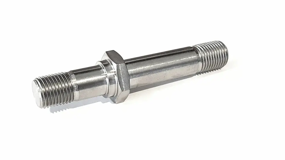 Bk Ti Components Titanium One Nut Stud 1/2 Unf Oal 3 3/8In Through Length 2In Hex 3/4In 1