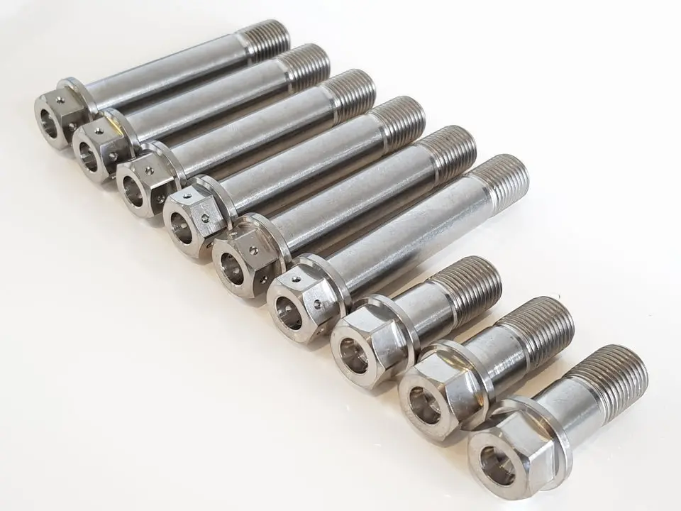 Bk Ti Components Titanium Radius Rod To Chassis Bolt Set 6 Off 1/2 Unf X 2 5/8In 3 Off 1/2 Unf X 1 1/4In Hex 9/16 1