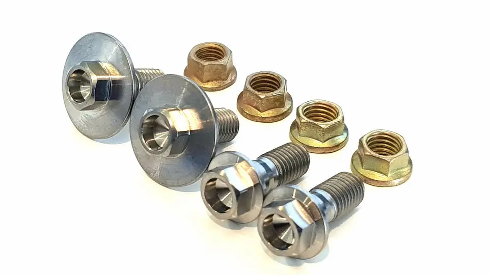 Bk Ti Components Titanium Front Wing Centre Mount Bolt Kit 2 Of 1/4 Unf X .600In Lge Od Flange Reduced Hex 2 Of 1/4 Unf X 1/2In Reduced Hex 4 Of Jet Nuts 1
