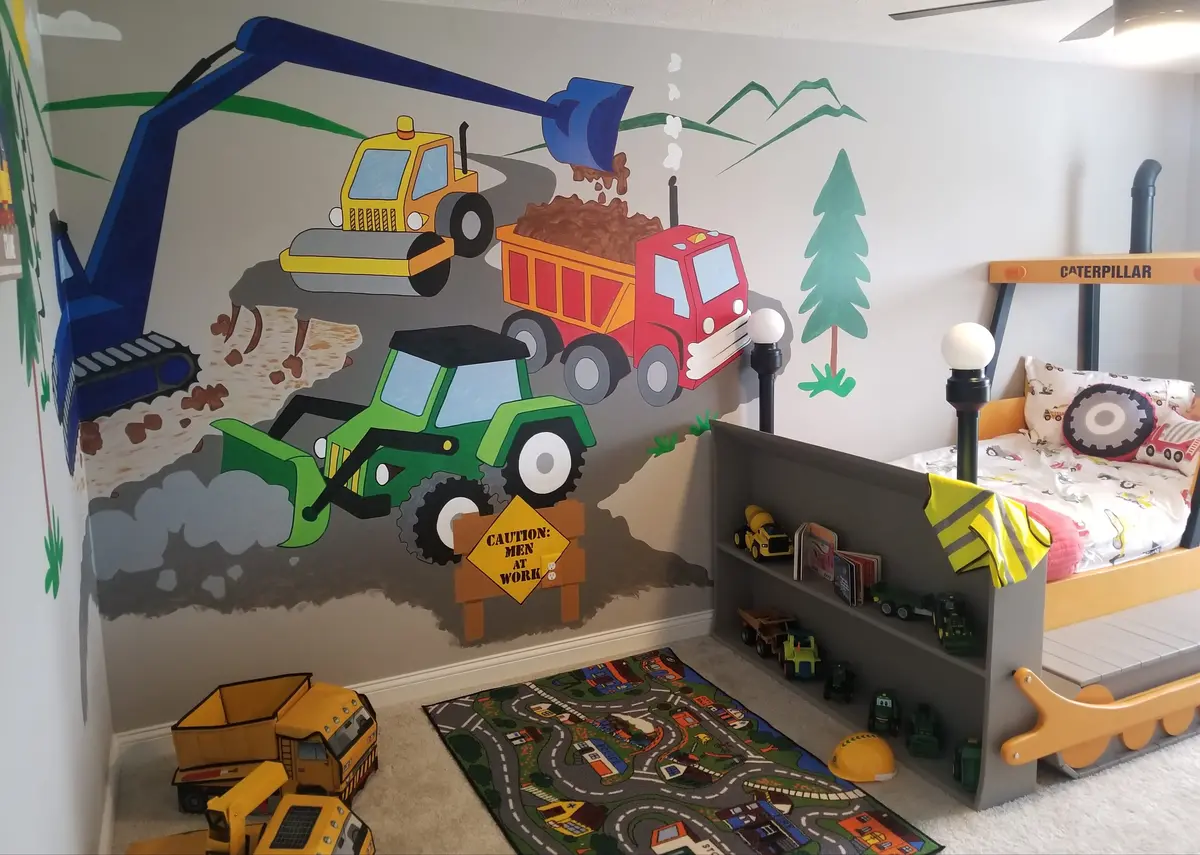 Large Under Construction Paint-By-Number Wall Mural 2