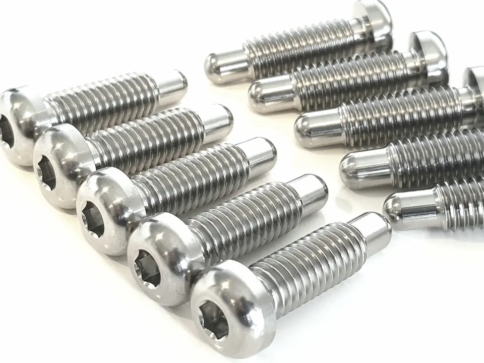 Bk Ti Components Titanium Front Hub Stud Set 10 Of 3/8 Unc X 1 3/8In Button Head Allen Drive 1