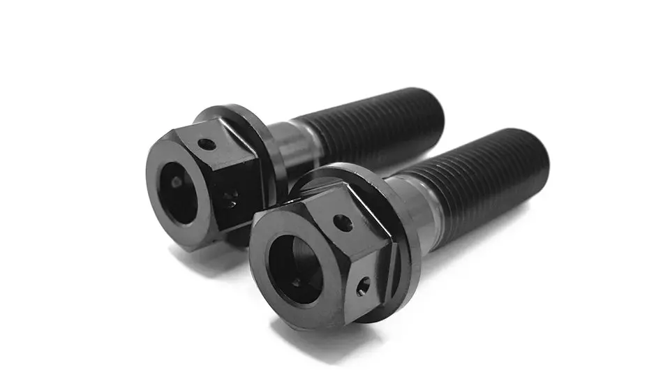 Bk Ti Components Titanium Midget R/F Steering Arm Bolts 2 Off 7/16 Unf X 1 1/2In Black Drilled For Lockwire Hex 9/16In 1