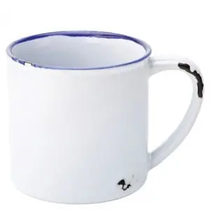 Mug Émaillé Blanc À Bordure Bleue Avebury 28 Cl 1