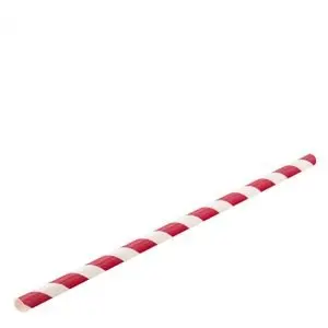 Pailles En Papier Rouges Et Blanches 6 X 200 Mm - Boite De 250 1