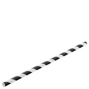 Pailles En Papier Noires Et Blanches 6 X 200 Mm - Boite De 250 1